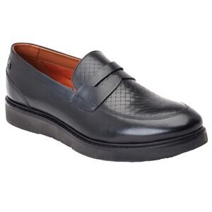 Base London Mens Sid Leather Penny Loafers / Black